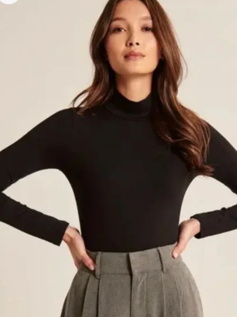 Abercrombie & Fitch Soft A&F Collection Black Turtleneck Bodysuit Size Xs